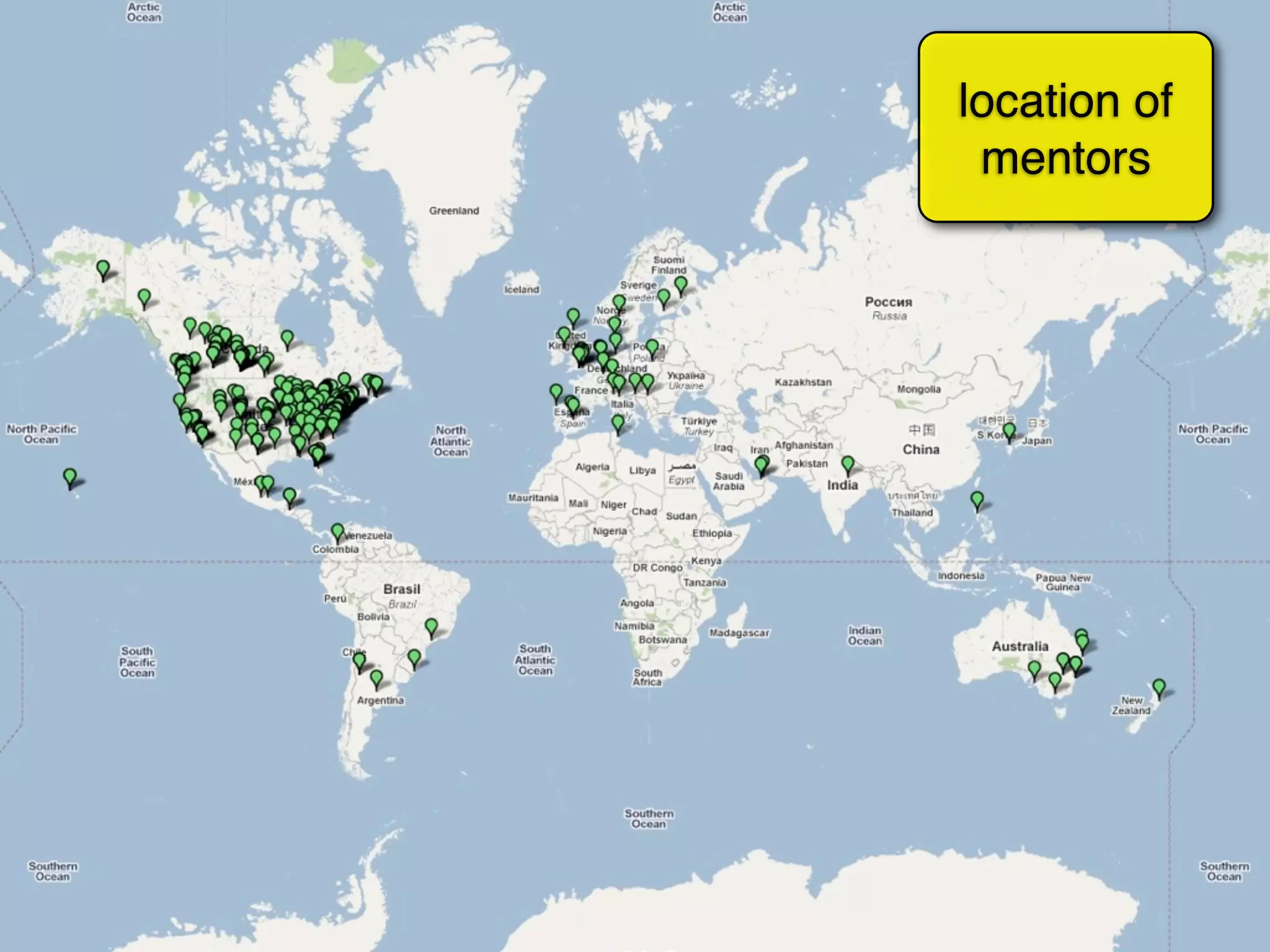 location of
 mentors
 