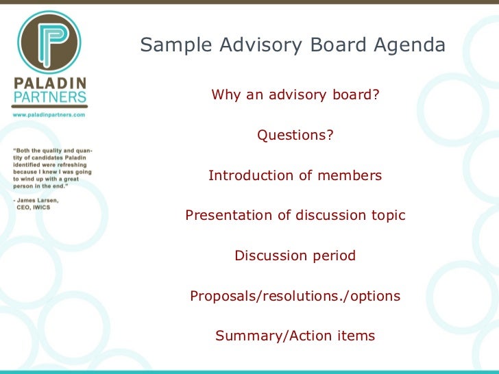 Stock options for advisory board members