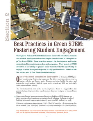 Best Practices in Green STEM: Fostering Student Engagement
17
Section2
Throughout National Wildlife Federation’s work with...