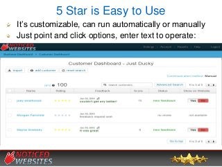 5 Star is Easy to Use
It’s customizable, can run automatically or manually
Just point and click options, enter text to ope...