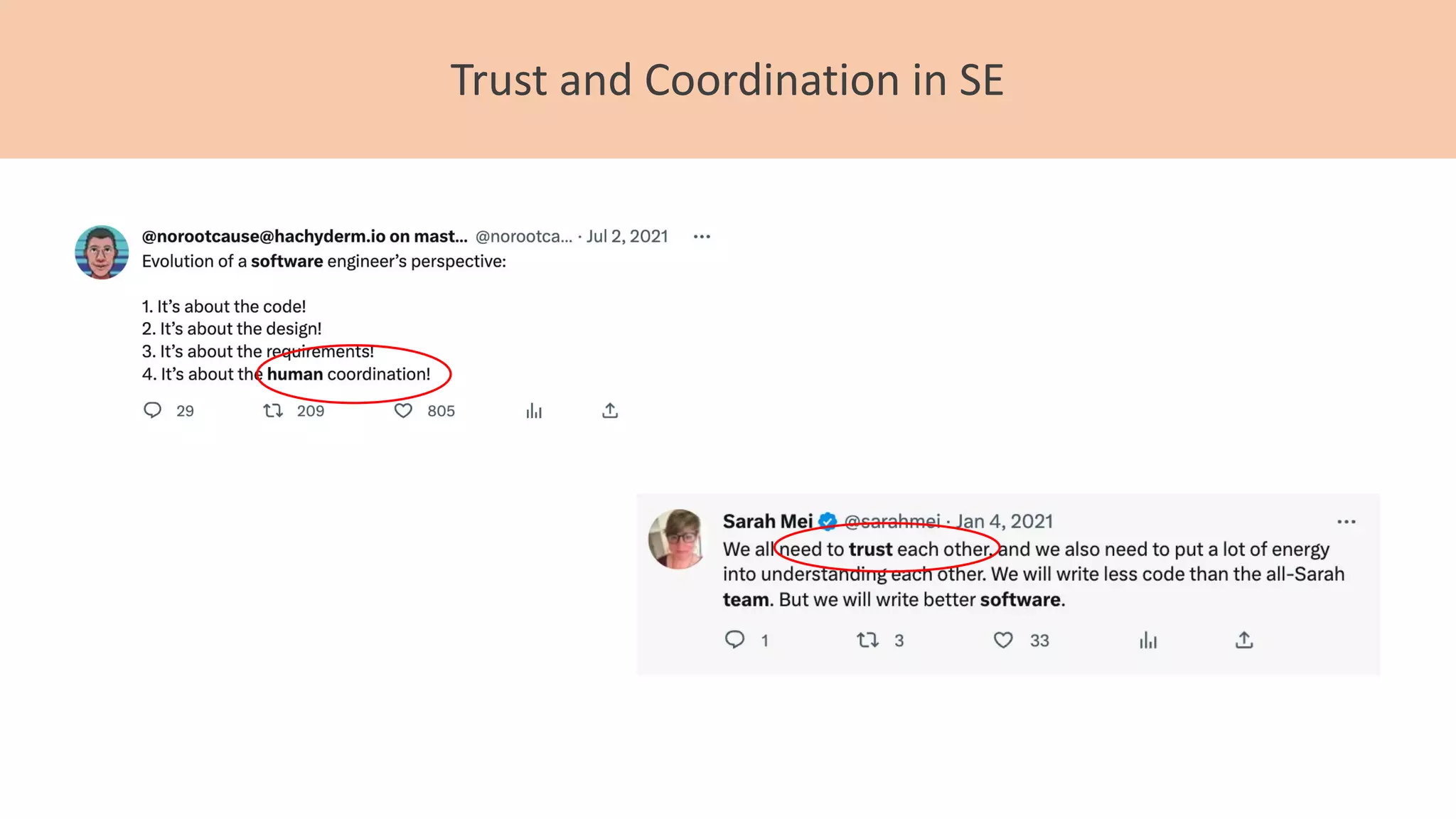 Trust and Coordination in SE
 