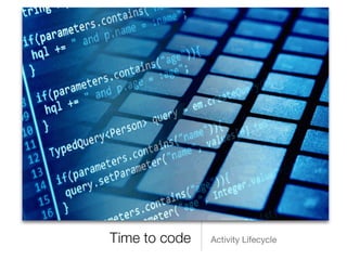 Time to code Activity Lifecycle
 