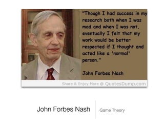 John Forbes Nash Game Theory
 