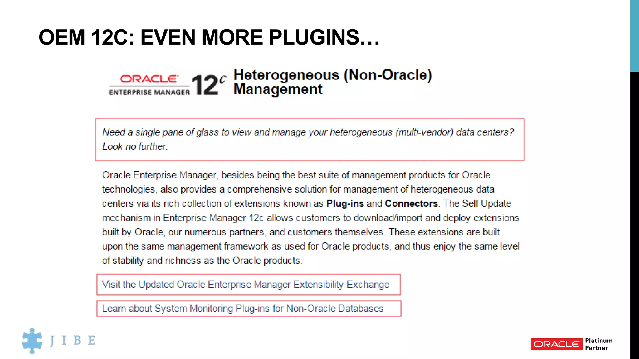 OEM 12C: EVEN MORE PLUGINS…
 