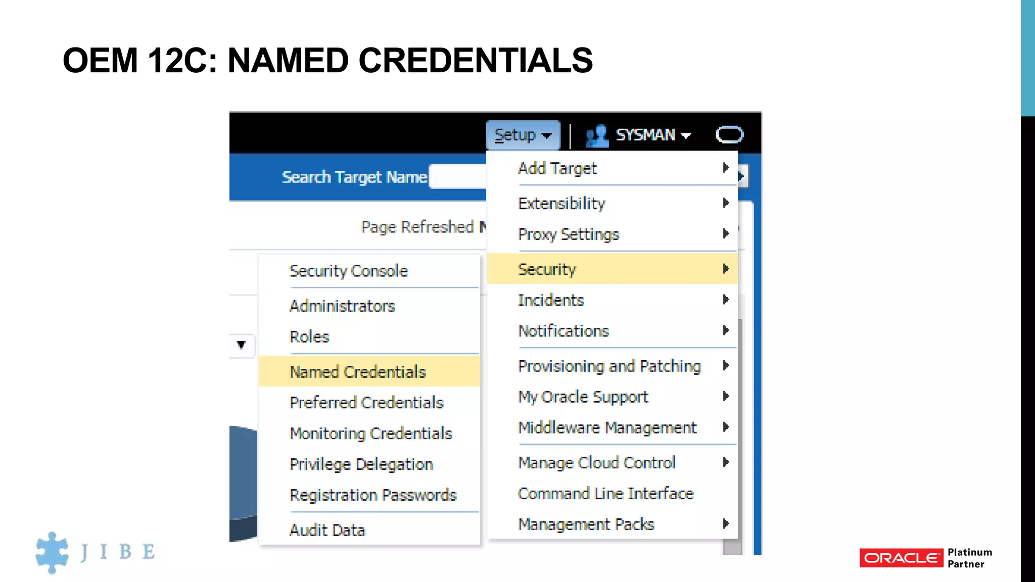OEM 12C: NAMED CREDENTIALS
 