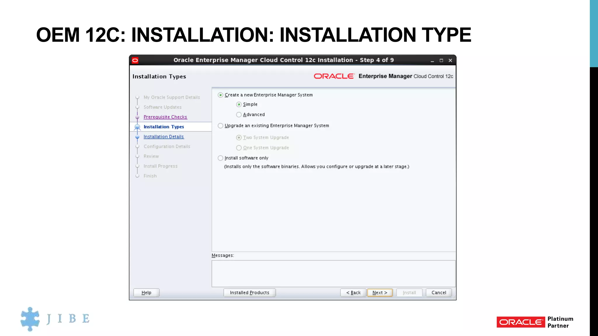 OEM 12C: INSTALLATION: INSTALLATION TYPE
 