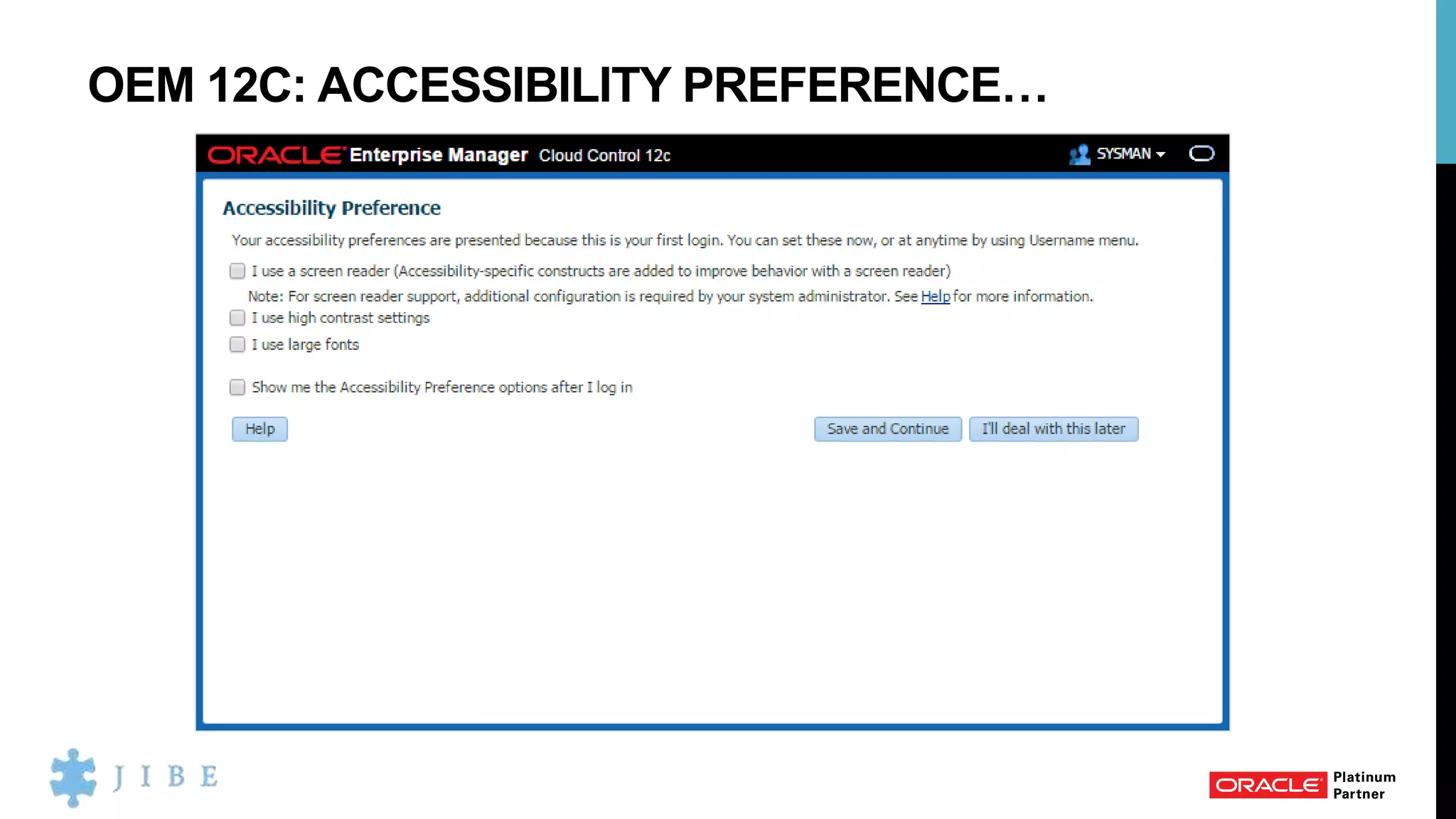 OEM 12C: ACCESSIBILITY PREFERENCE…
 