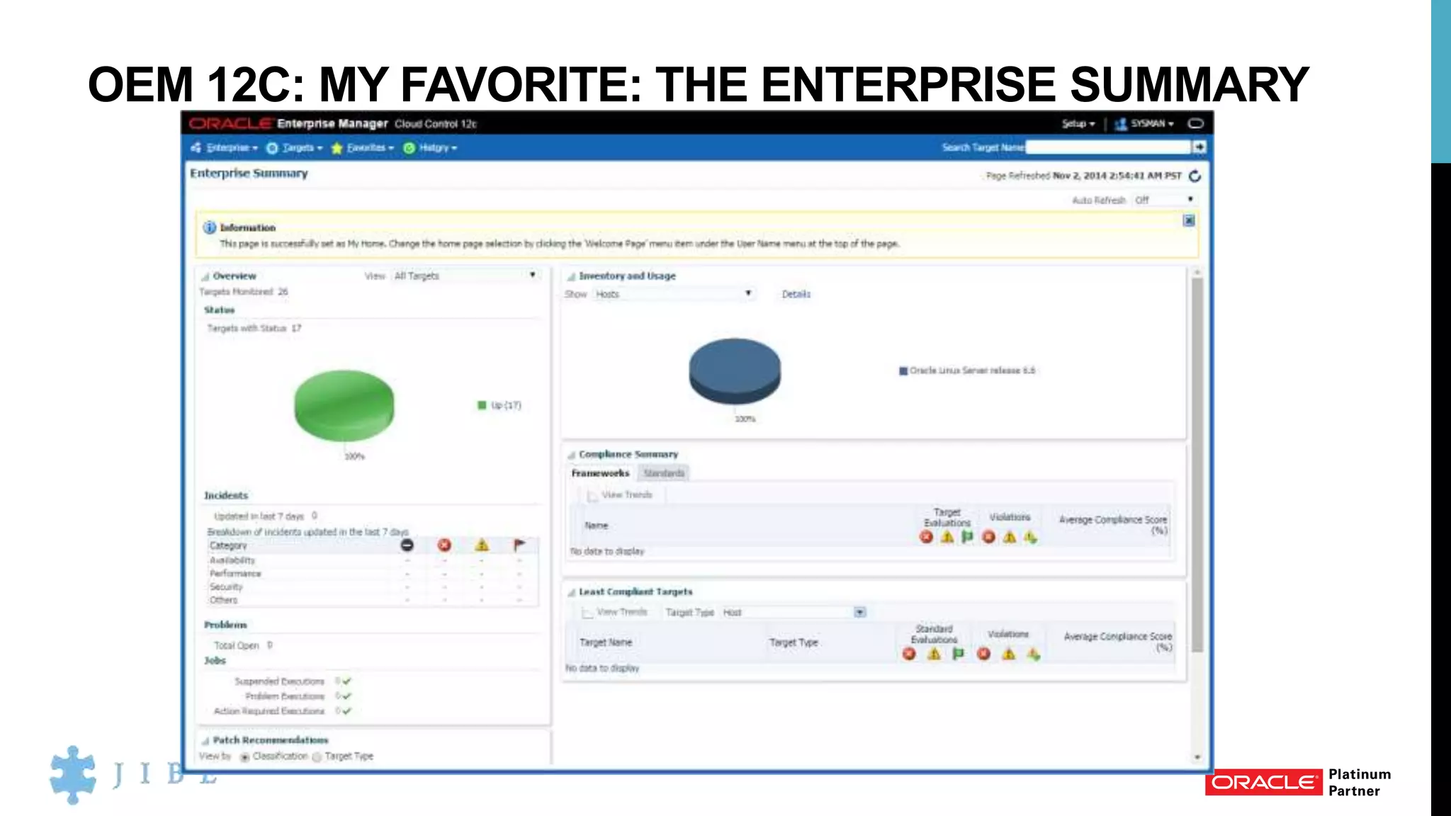OEM 12C: MY FAVORITE: THE ENTERPRISE SUMMARY
 