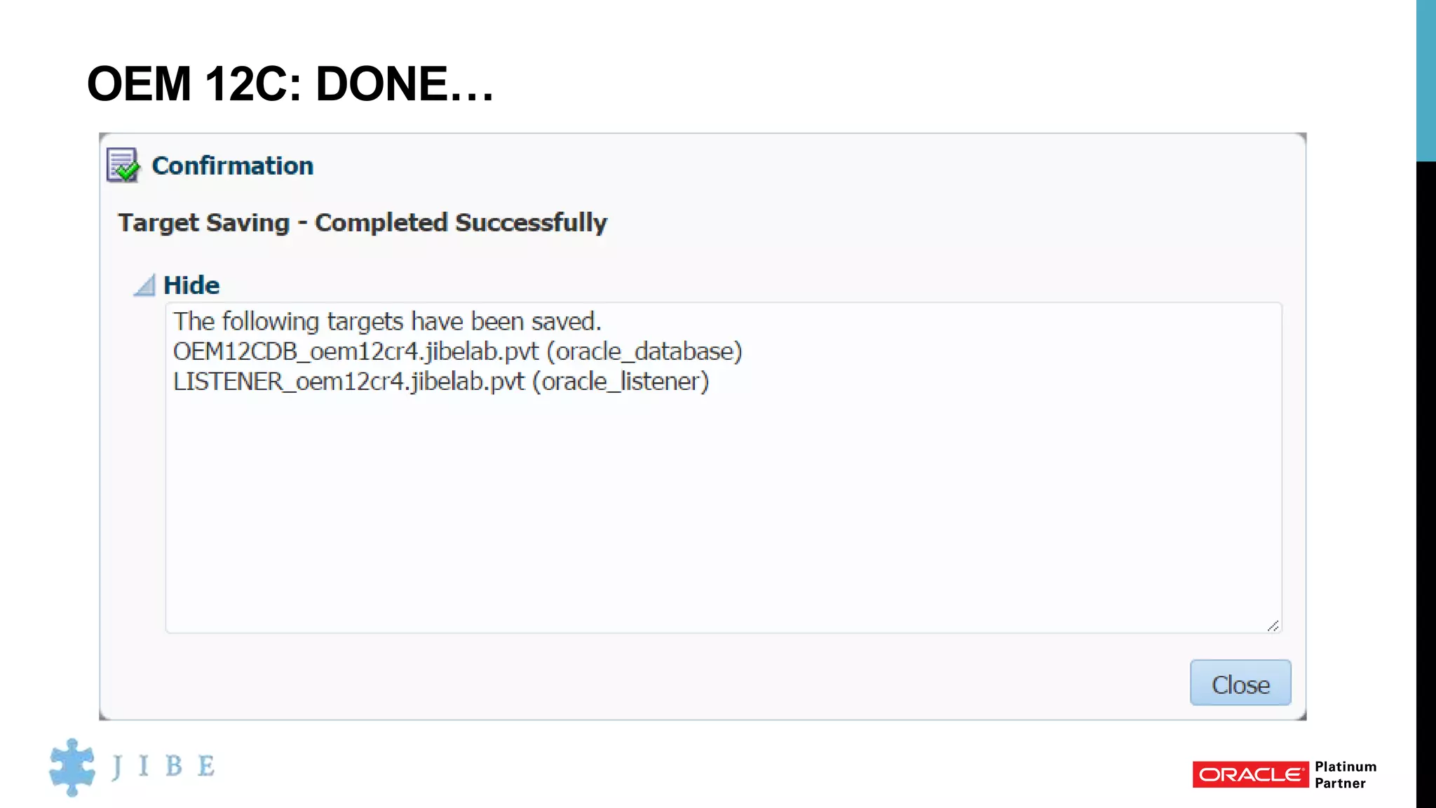 OEM 12C: DONE…
 