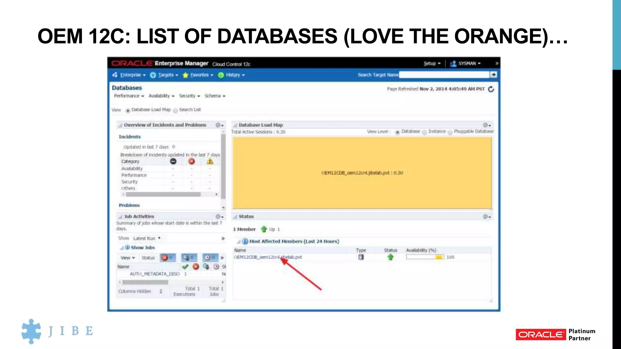 OEM 12C: LIST OF DATABASES (LOVE THE ORANGE)…
 