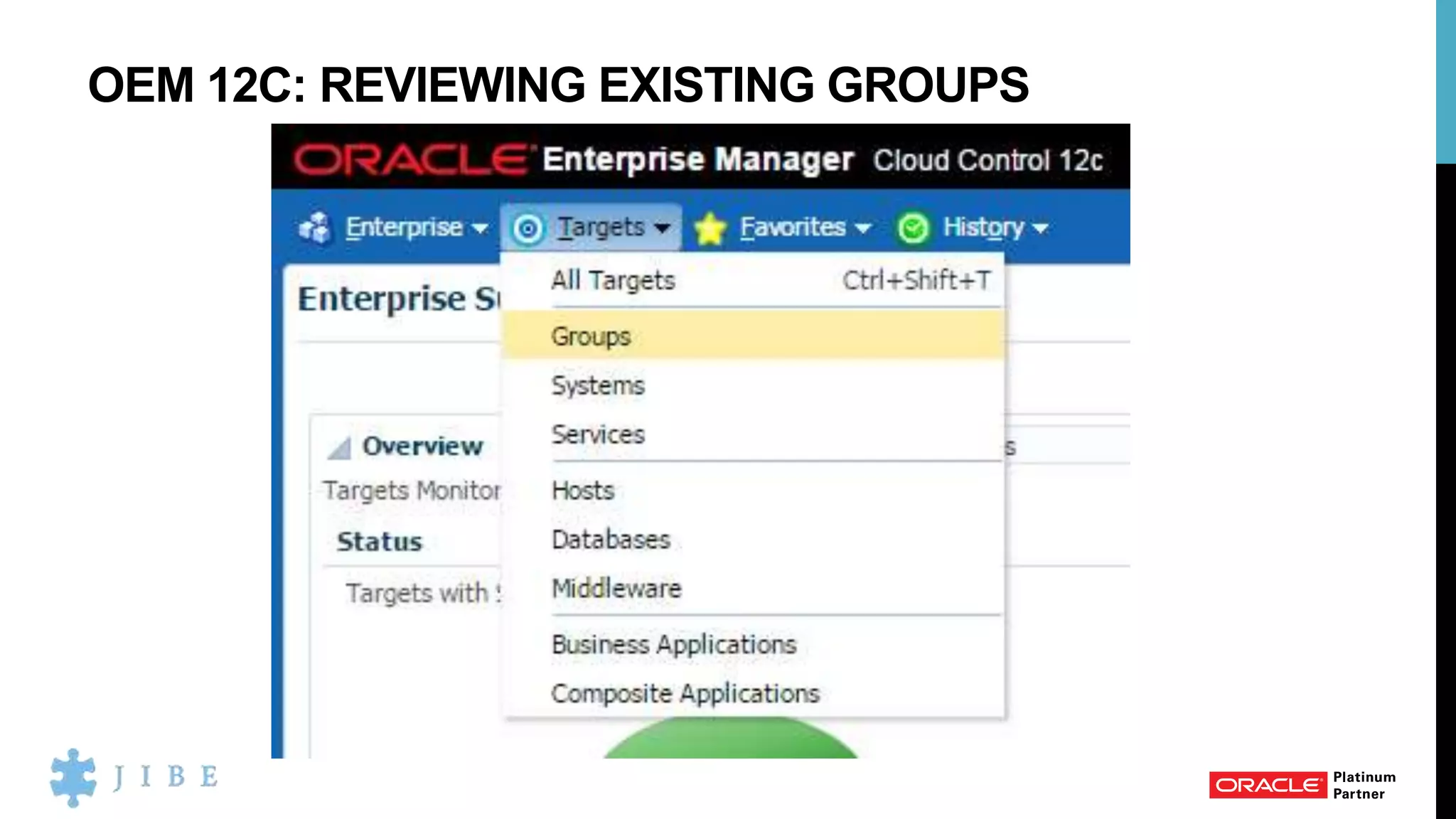 OEM 12C: REVIEWING EXISTING GROUPS
 