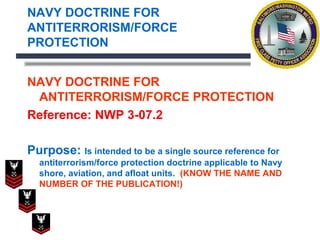 Presentation Reference Video NWP 3-07-2 NAVAL DOCTRINE FOR ANTITERRORISM AND FORCE PROTECTION | PPT