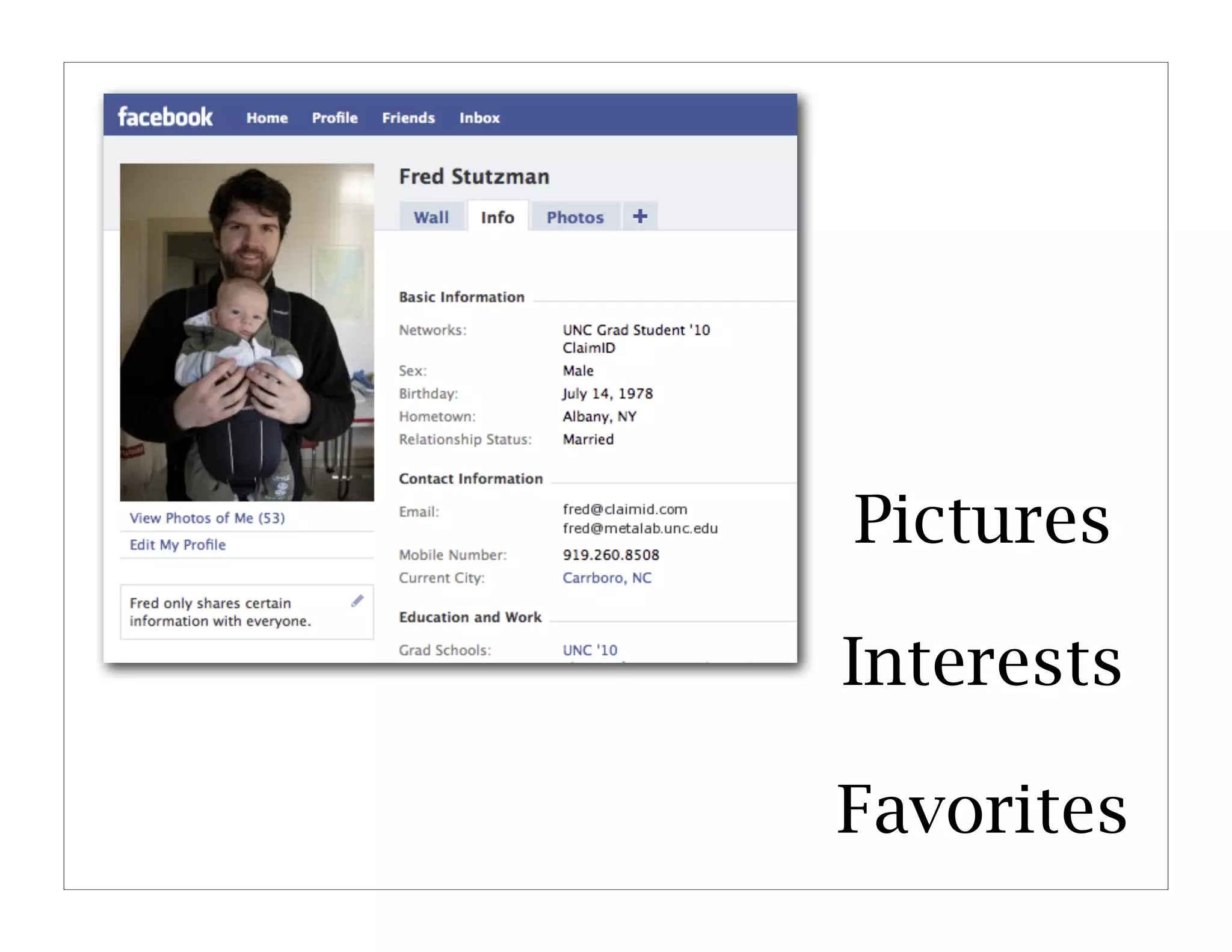 Pictures

Interests

Favorites
 