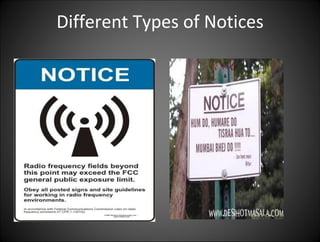 Different Types of Notices 