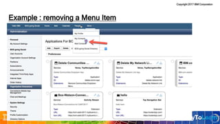 Copyright 2017 IBM Corporation
Example : removing a Menu Item
 