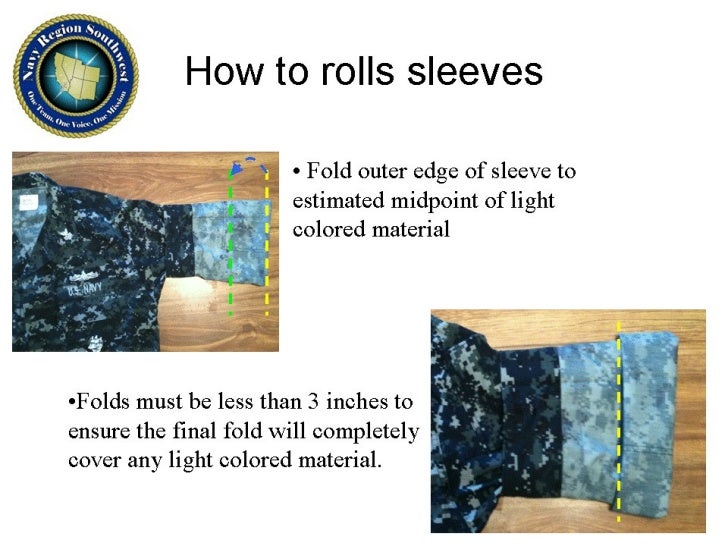Navy NWU Sleeve Rolling Instructions