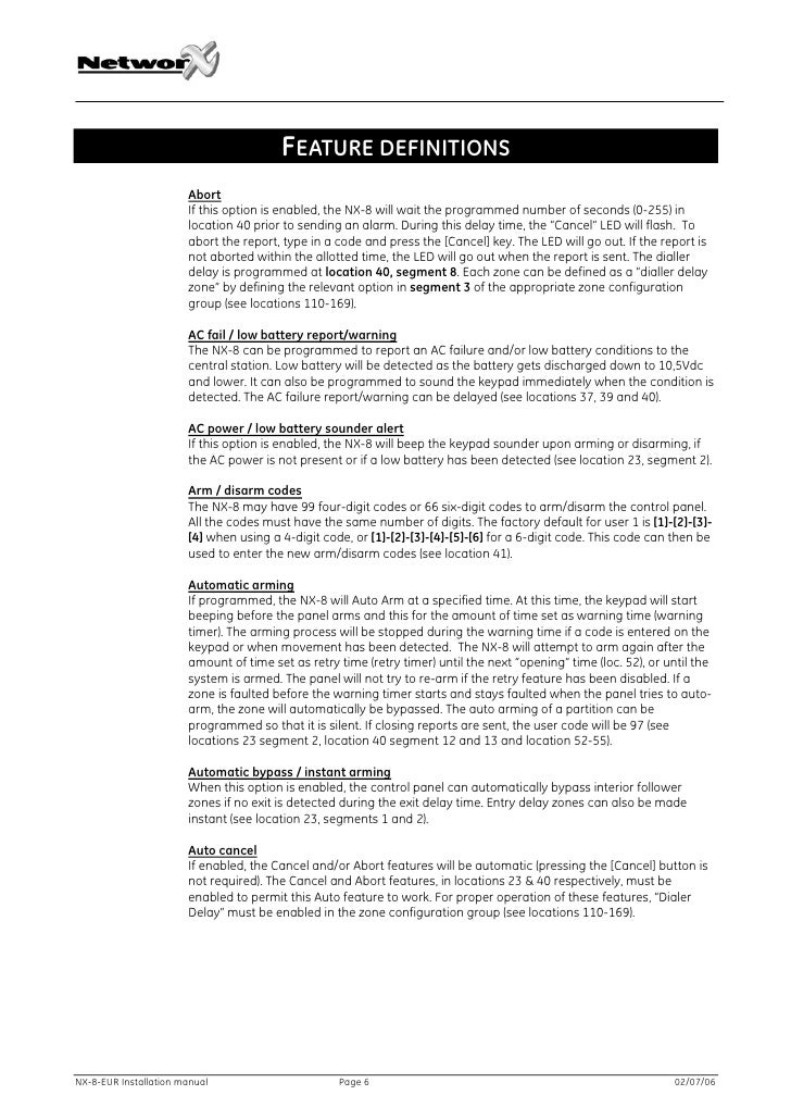 Caddx Nx 8 Programming Manual