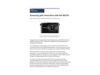 Samsung gets innovative with the NX100