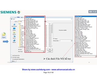  Các đuôi File NX hỗ trợ
1/16/2017 18
Page 18 of 100
Share by www.cachdung.com - www.advancecad.edu.vn
 