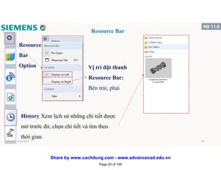 Resource Bar
Resource
Bar
Option Vị trí đặt thanh
Resource Bar:
Bên trái, phải
History Xem lịch sử những chi tiết được
mở trước đó, chọn chi tiết và tìm theo
thời gian.
1/16/2017 24
Page 24 of 100
Share by www.cachdung.com - www.advancecad.edu.vn
 