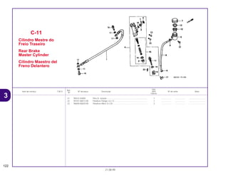 Ref.
Qtd.
Item de serviço T.M.O. Nº da peça Descrição NX4 Nº de série Nota
Nº
Falcon
21 95015-54000 Pino D, Junção ........................................................................ 1 .................. .................. ..............................
22 95701-06012-00 Parafuso Flange, 6 x 12........................................................... 1 .................. .................. ..............................
23 96600-06020-00 Parafuso Allen, 6 x 20.............................................................. 2 .................. .................. ..............................
C-11
Cilindro Mestre do
Freio Traseiro
Rear Brake
Master Cylinder
Cilindro Maestro del
Freno Delantero
122
21.08.99
3
 
