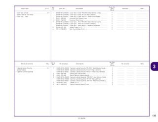 135
21.08.99
No.de
No. Rdo
Articulo de servicio THLL No. de pieza Descripción NX4 No. de serie Nota
Ref.
Falcon
1 83500-MCG-000ZA Cubierta Lateral Derecha *PB-295C* Azul Moema Candy ..... 1 .................. .................. ..............................
83500-MCG-000ZB Cubierta Lateral Derecha *R-123* Rojo Luminoso................. 1 .................. .................. ..............................
83500-MCG-000ZC Cubierta Lateral Derecha *NH-411* Plata Força Metalica ...... 1 .................. .................. ..............................
2 83551-300-000 Goma Caja, Filtro de Aire ........................................................ 2 .................. .................. ..............................
3 83551-376-000 Goma Fijácion Cubierta lateral................................................ 2 .................. .................. ..............................
4 83600-MCG-000ZA Cubierta Lateral Izquierda *PB-295C* Azul Moema Candy.... 1 .................. .................. ..............................
83600-MCG-000ZB Cubierta Lateral Izquierda *R-123* Rojo Luminoso ................ 1 .................. .................. ..............................
83600-MCG-000ZC Cubierta Lateral Izquierda *NH-411* Plata Força Metalica..... 1 .................. .................. ..............................
5 90109-KFC-970 Tornillo, 5 x 17 ......................................................................... 2 .................. .................. ..............................
6 90111-KW3-003 Tuerca Cubierta Lateral, 5 mm................................................ 2 .................. .................. ..............................
Cubierta lateral Derecha .......................................0,1
(Una o Todas)
• Cubierta Lateral Izquierda
Ref.
Reqd. No.
Service item F.R.T. Part. No. Description NX4 Serial No. Note
Nº
Falcon
1 83500-MCG-000ZA Cover Set, R. Side *PB-295C* Blue Moema Candy ................ 1 .................. .................. ..............................
83500-MCG-000ZB Cover Set, R. Side *R-123* Red Luminoso.............................. 1 .................. .................. ..............................
83500-MCG-000ZC Cover Set, R. Side *NH-411* Silver Force Metallic.................. 1 .................. .................. ..............................
2 83551-300-000 Grommet, Air Cleaner Case .................................................... 2 .................. .................. ..............................
3 83551-376-000 Grommet, Side Cover.............................................................. 2 .................. .................. ..............................
4 83600-MCG-000ZA Cover Set, L. Side *PB-295C* Blue Moema Candy................. 1 .................. .................. ..............................
83600-MCG-000ZB Cover Set, L. Side *R-123* Red Luminoso .............................. 1 .................. .................. ..............................
83600-MCG-000ZC Cover Set, L. Side *NH-411* Silver Force Metallic .................. 1 .................. .................. ..............................
5 90109-KFC-970 Screw, Truss, 5 x 17 ................................................................ 2 .................. .................. ..............................
6 90111-KW3-003 Nut, Cowl Setting, 5 mm.......................................................... 2 .................. .................. ..............................
Cover Set, R. Side .................................................0.1
(Same Time for Two Units)
• Cover Set, L. Side
3
 