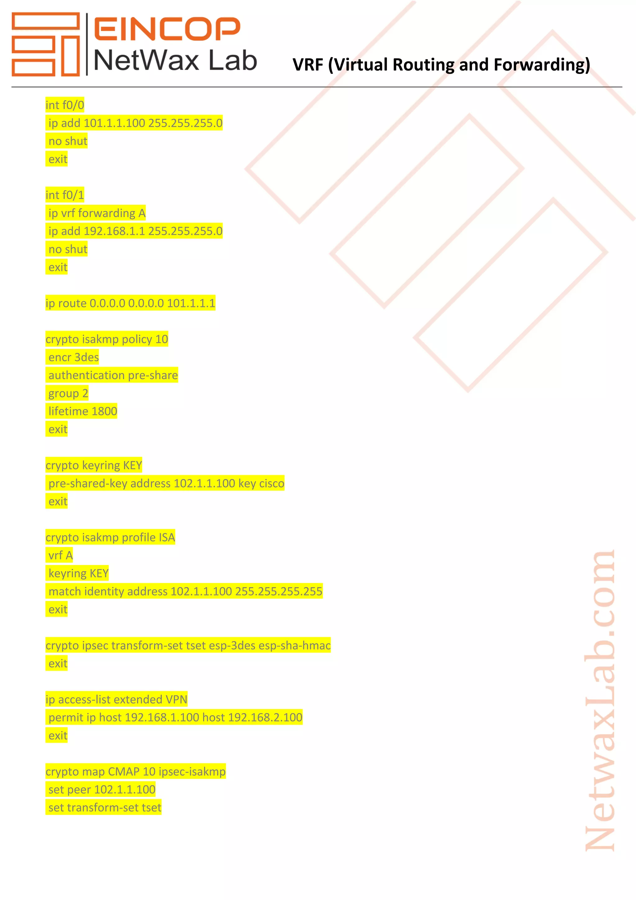 VRF (virtual routing and forwarding) | PDF