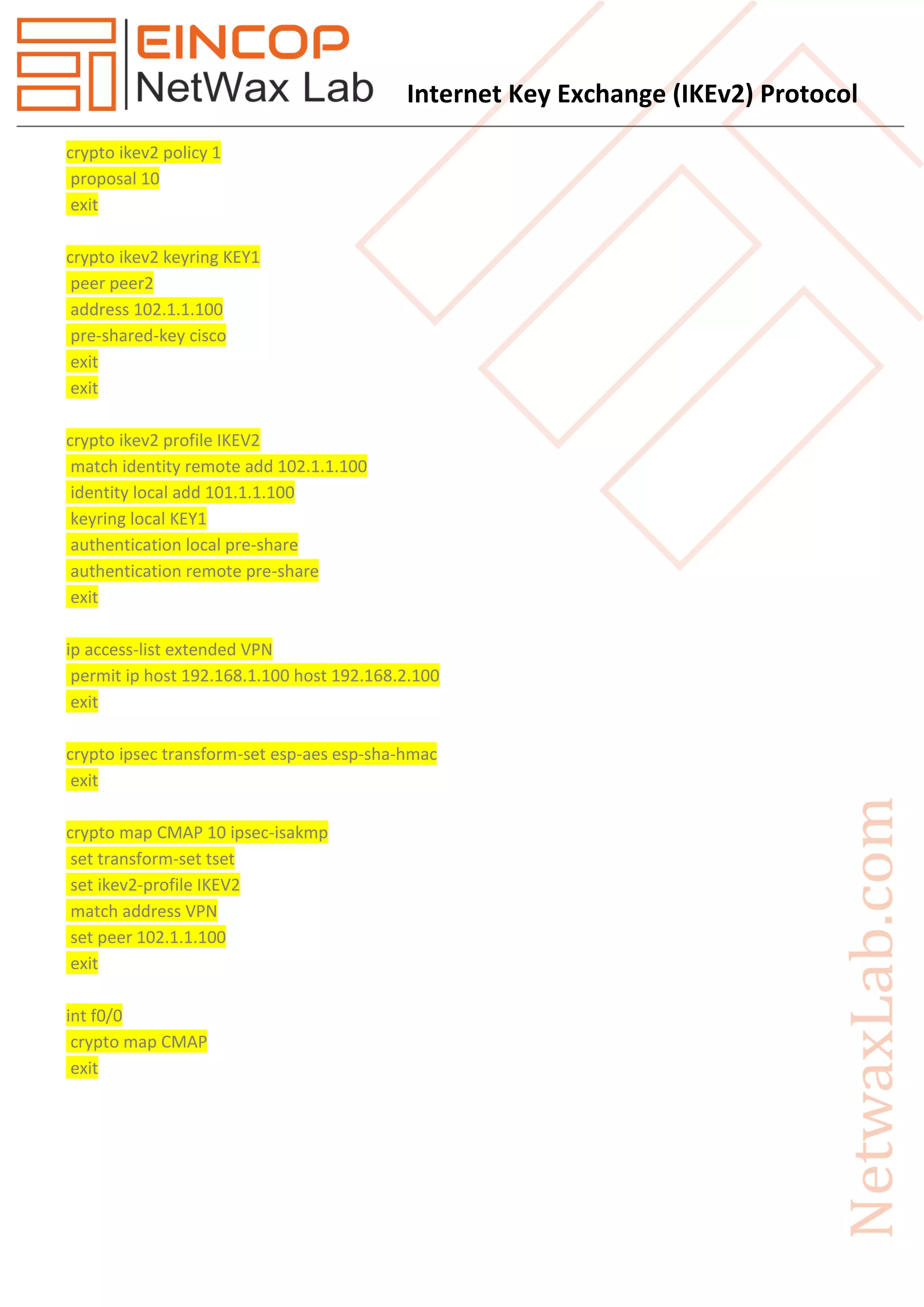 Internet Key Exchange (ikev2) Protocol | PDF