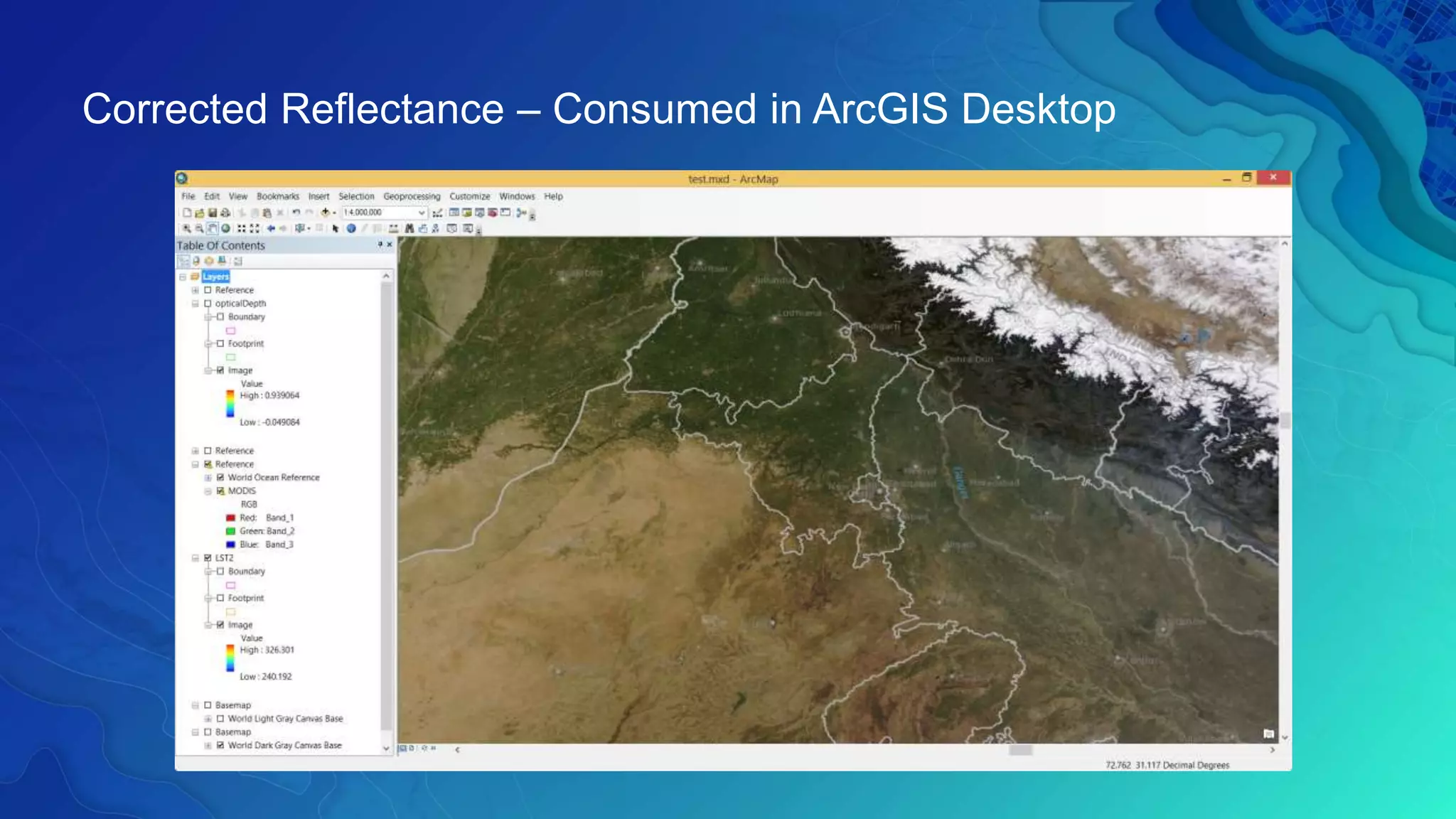 Corrected Reflectance – Consumed in ArcGIS Desktop
 