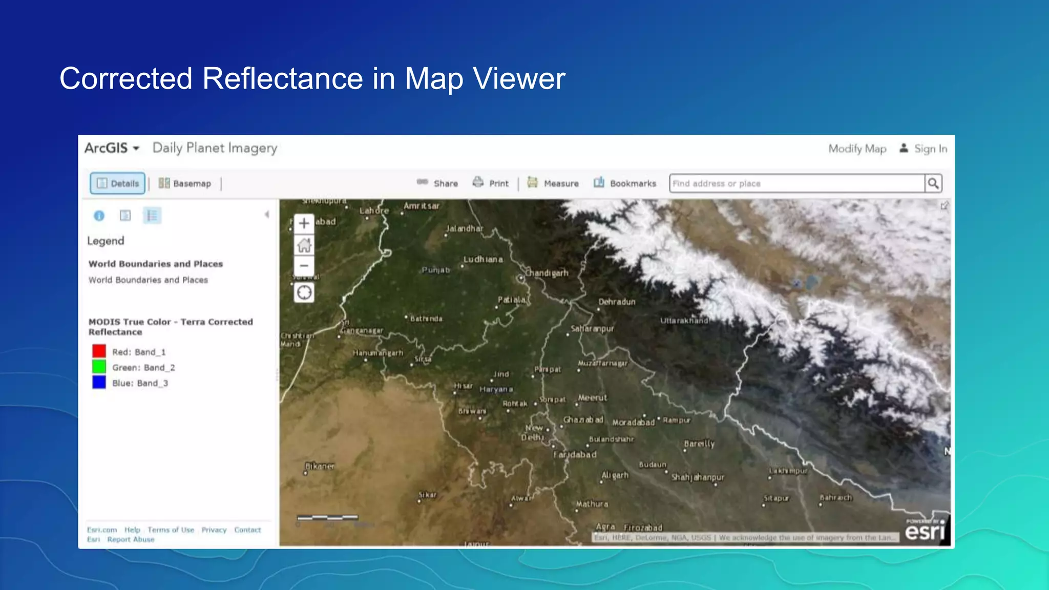 Corrected Reflectance in Map Viewer
 