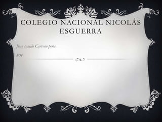 COLEGIO NACIONAL NICOLÁS
ESGUERRA
Juan camilo Carreño peña
804
 