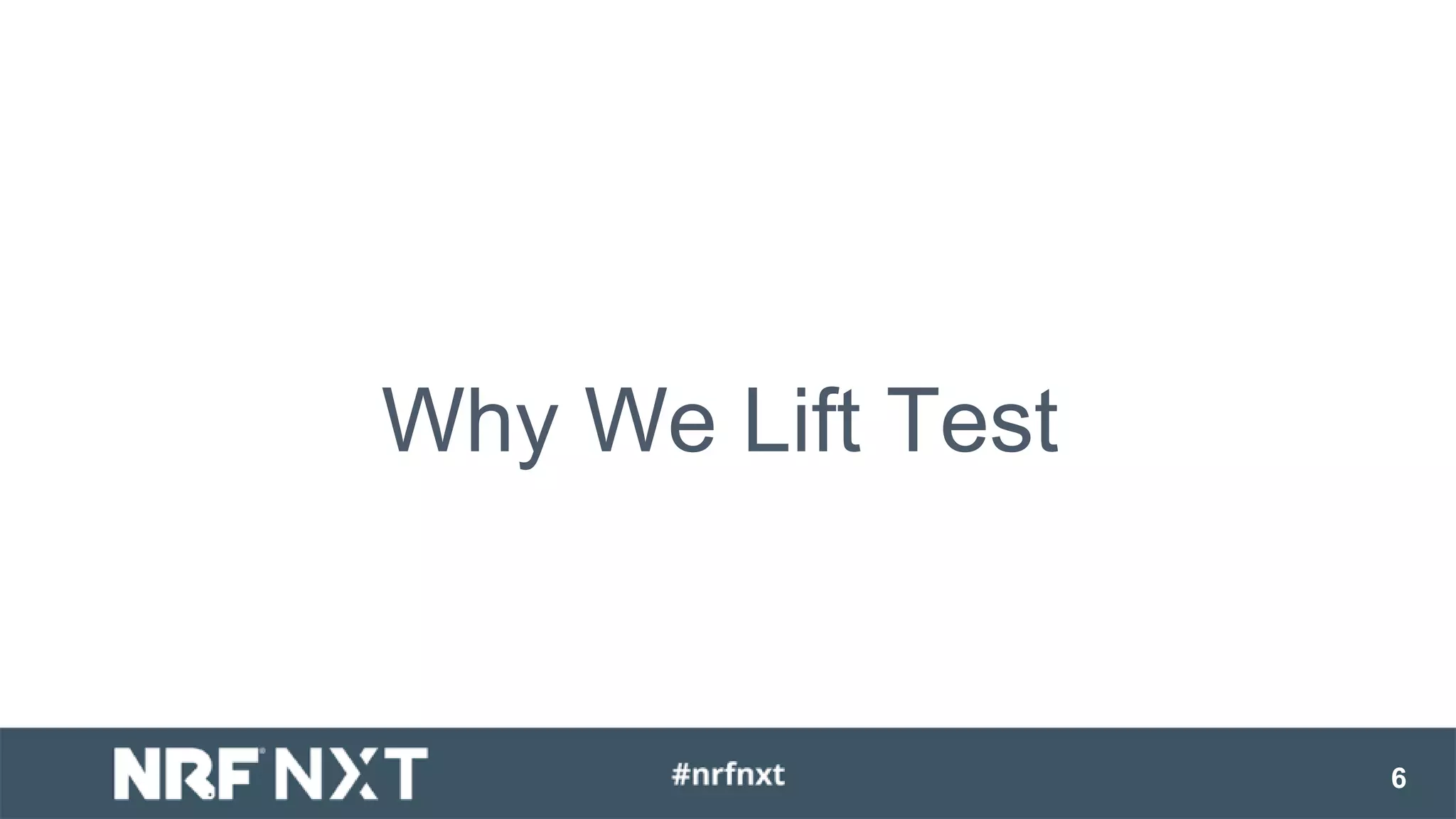 Why We Lift Test
6
 