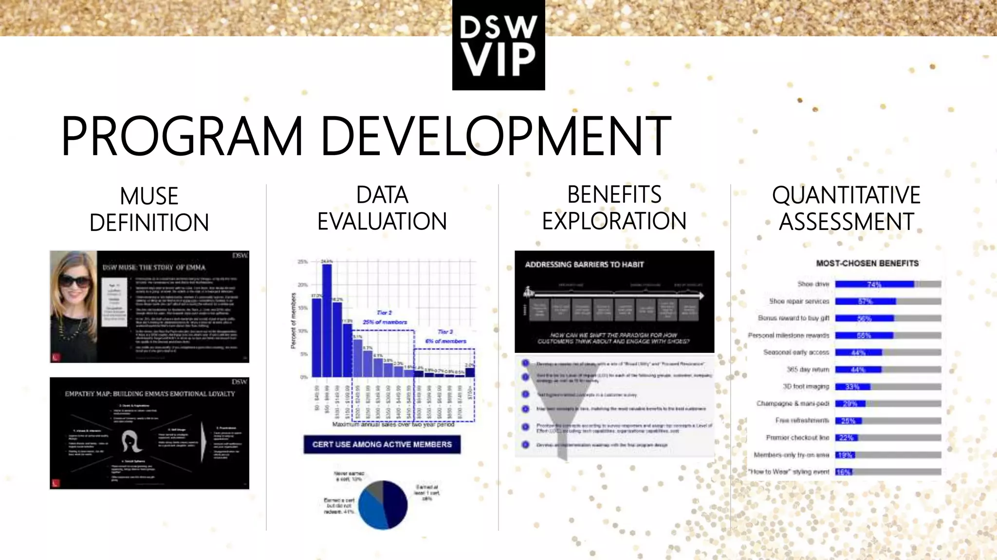 PROGRAM DEVELOPMENT
MUSE
DEFINITION
DATA
EVALUATION
BENEFITS
EXPLORATION
QUANTITATIVE
ASSESSMENT
 