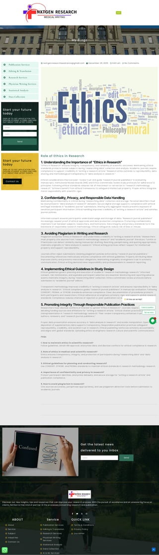 Ethical Proof Role of Ethics in Researchmedicalwriting | PDF
