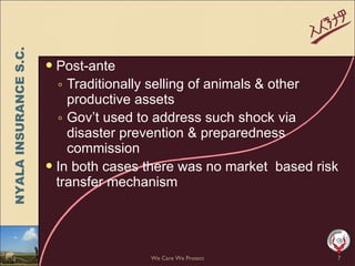 Weather insurance in practice, Ethiopia 