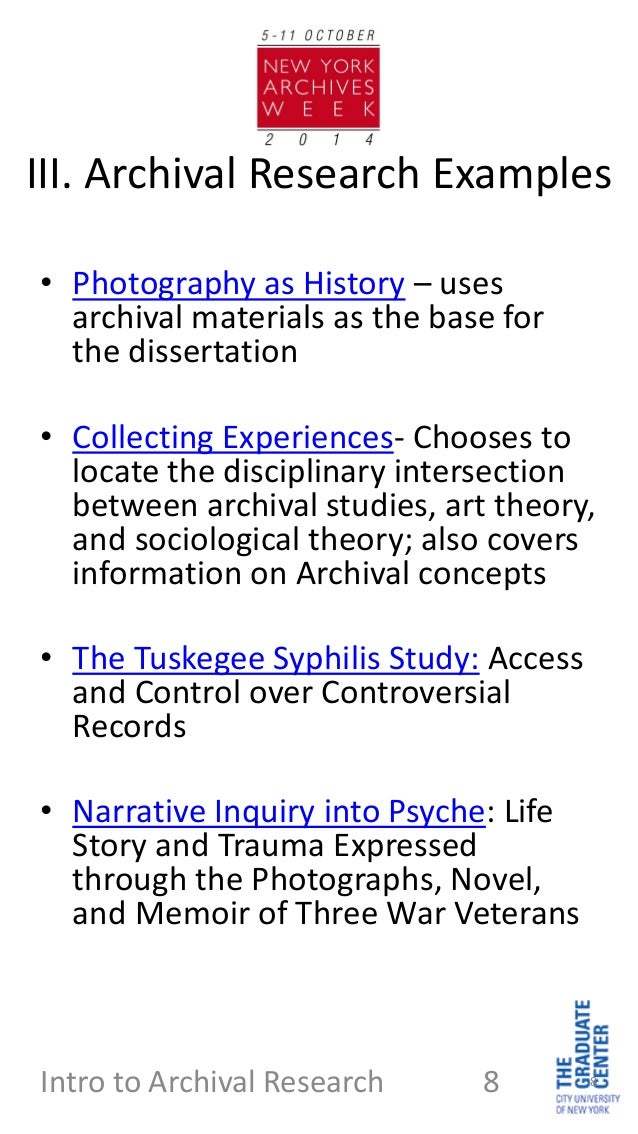 archival research paper example