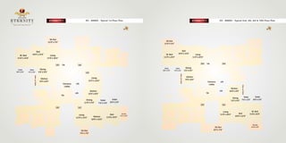 D2 - ANDES - Typical 1st Floor Plan

ETERNITY I

Sit-Out
11'0"x 7'0"

Up

203
Toilet
8'0"x 5'0"

105

Living
12'3"x 13'6"

Kitchen
9'0"x 8'0"

Up

Lift

Toilet
7'6"x 5'0"

Up

Kitchen
9'0"x 8'0"
Entrance
Lobby

Up

Toilet
7'6"x 5'0"

204

Dining
5'6"x 9'0"

Kitchen
13'6"x 8'0"

Lift

Dining
11'0"x 5'0"
102

Living
11'0"x 20'6"

104

Dining
5'6"x 9'0"

Entrance
Lobby

Bed
10'0"x 12'6"

Lift

Lift

Kitchen
10'0"x 8'0"

Utility 3'0" Wide

Utility 3'0" Wide

Toilet
7'6"x 5'0"

M. Bed
11'0"x 14'6"

Living
11'0"x 20'6"
103

Toilet
8'0"x 5'0"

Sit-Out
11'0"x 5'6"

Utility 3'0" Wide

M. Bed
11'0"x 14'6"

Bed
10'0"x 12'6"

D2 - ANDES - Typical 2nd, 4th, 6th & 10th Floor Plan

ETERNITY I

Toilet
Dining
7'6"x 5'0"
5'6"x 9'0"

Toilet
8'0"x 5'0"
202

Toilet
8'0"x 5'0"

201

101

Living
11'0"x 15'0"

Sit-Out
7'0"x 7'0"

Kitchen
10'0"x 16'6"

Bed
11'0'x 14'6"

Sit-Out
5'6"x 11'0"

Living
11'0"x 20'6"

Sit-Out
8'3"x 7'0"

Bed
10'0"x 12'6"

M. Bed
11'0'x 14'6"

Sit-Out
11'0"x 5'6"

 