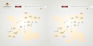 ETERNITY I

E - CASCADE - Typical 1st, 3rd, 5th, 7th, 9th & 11th Floor Plan

ETERNITY I

E- CASCADE- Typical 2nd, 4th, 6th, 10th & 12th Floor Plan

Sit-Out
11'0"x 7'0"

Bed
10'0"x 12'6"

M. Bed
11'0"x 14'6"

Sit-Out
5'6"x 11'0"

Living
11'0"x 20'6"

Up

Kitchen
8'0"x 8'0"

Lift

Toilet
7'6"x 5'0"

Lift
Up

Toilet
6'6"x 4'0"

102

101

Toilet
4'0"x 7'6"

Sit-Out
7'6"x 6'0"

Entrance
Lobby
Kitchen
8'0"x 8'0"

Lift

202

Living/Dining
15'6"x 11'0"

Bed
11'0'x 11'6"

Lift

Up

Toilet
6'6"x 4'0"

Living/Dining
15'6"x 11'0"

Bed
11'0'x 11'6"

204

203

Utility 3'0" Wide

Utility 3'0" Wide
Toilet
4'0"x 7'6"

Entrance
Lobby

Kitchen
9'0"x 8'0"

M. Bed
11'0"x 14'6"

Up
Toilet
8'0"x 5'0"

Utility 3'0" Wide

104

103

Dining
5'6"x 9'0"

Bed
10'0"x 12'6"

Sit-Out
7'6"x 6'0"

201

Dining
5'6"x 9'0"

Kitchen
9'0"x 8'0"

Toilet
7'6"x 5'0"
Utility 3'0" Wide

Living
11'0"x 20'6"

Sit-Out
11'0"x 5'6"

Toilet
8'0"x 5'0"

 