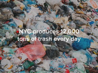 NYC produces 12,000
tons of trash every day
 