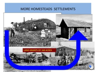 MORE HOMESTEADS SETTLEMENTS
L
LAND GRANTS OF 160 ACRES
 