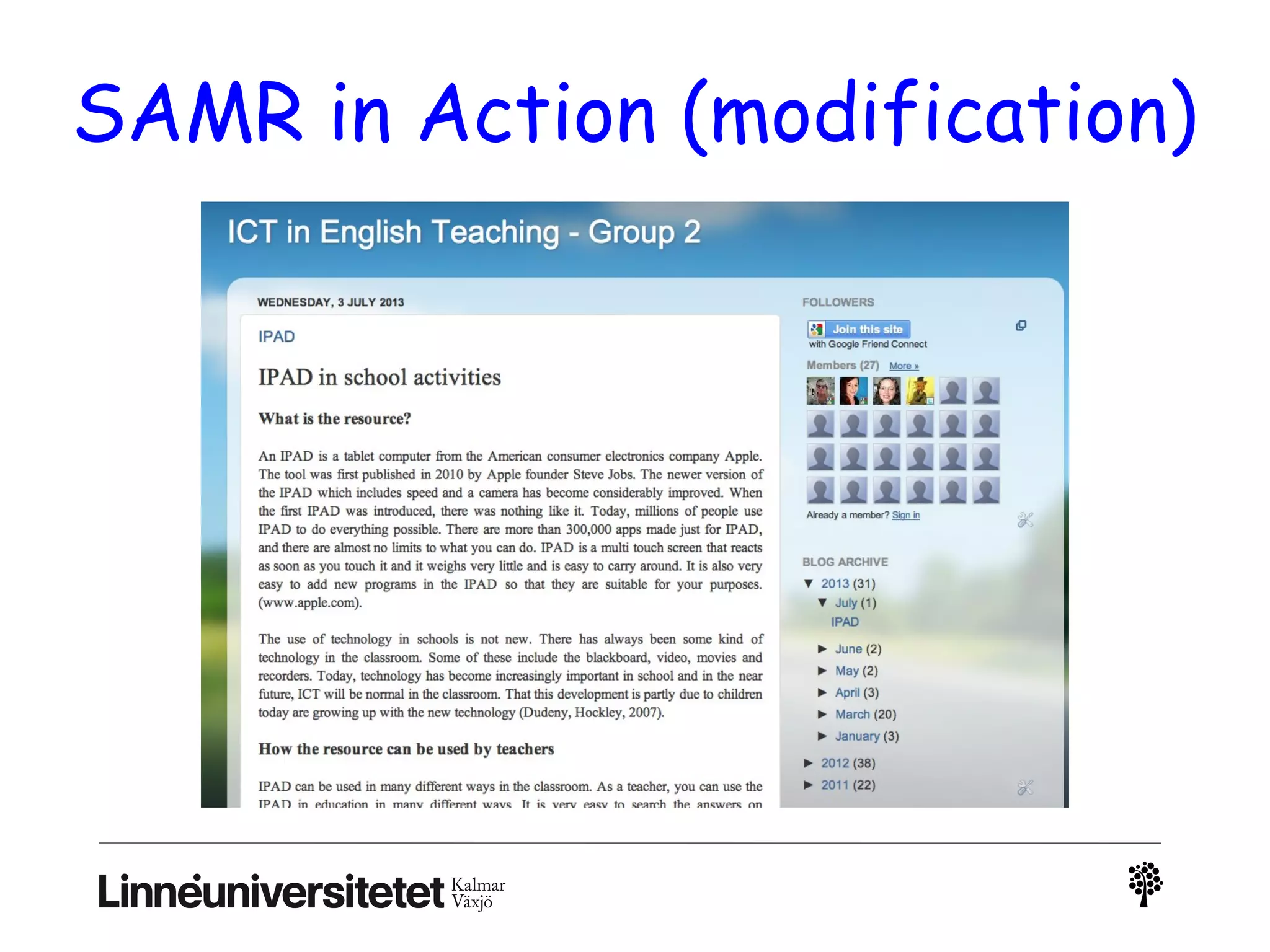 SAMR in Action (modification)
 