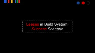 Leases in Build System:
Success Scenario
 