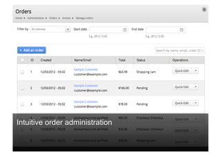 Intuitive order administration

 
