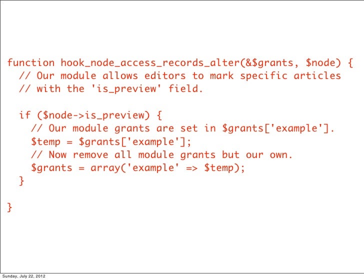 drupal 7 hook node view example Drupal - custom node access example access_records and hook_node_grants in drupal 6: / implements hook_node_access node-nid, 'grant_view. drupal 7 hook node view example Drupal - custom node access example access_records and hook_node_grants in drupal 6: / implements hook_node_access node-nid, 'grant_view.
