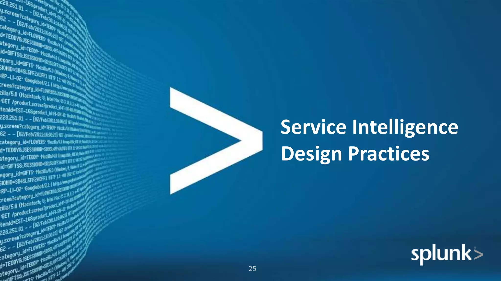 Service Intelligence
Design Practices
25
 