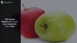 74% of test
failures at Google
are caused by
Flaky Tests
 