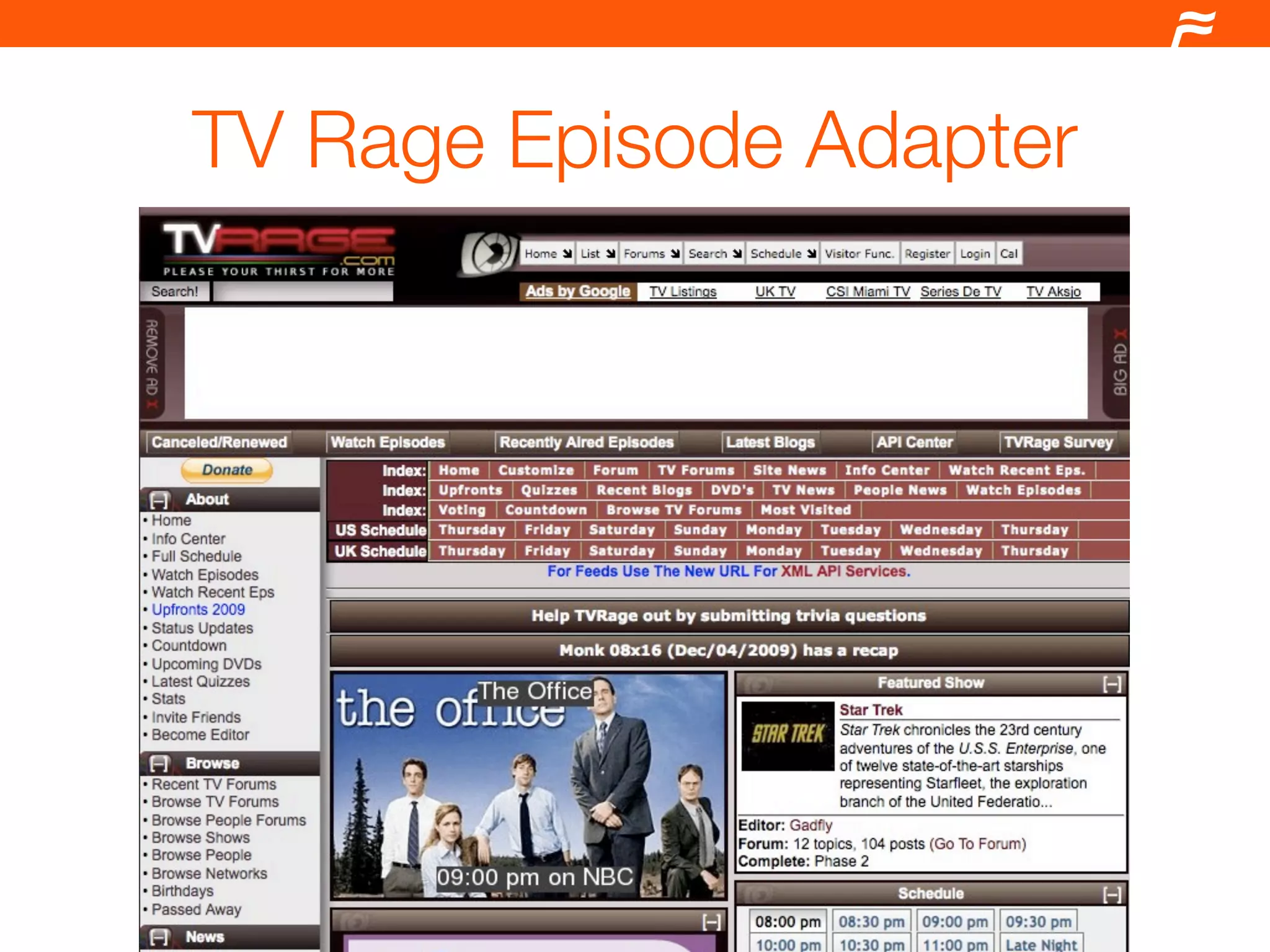 TV Rage Episode Adapter
 