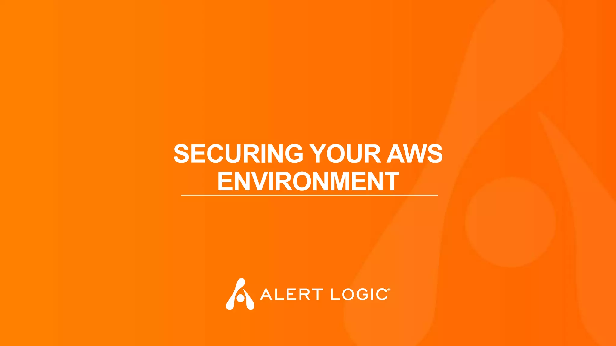 SECURING YOUR AWS
ENVIRONMENT
 