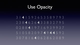 Use Opacity
1 9 543 1 5 2 6 5 3 8 9 7 9 3
3 2 882 4 6 6 4 3 3 3 2 7 9 5
2 1 980 8 4 9 7 1 6 3 9 9 3 7
1 2 905 5 8 0 9 7 4 4 4 5 9 2
0 6 873 8 1 4 0 6 2 6 2 0 8 9
 
