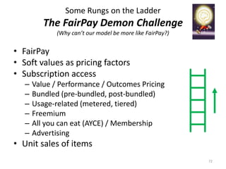 Some Rungs on the Ladder
The FairPay Demon Challenge
(Why can’t our model be more like FairPay?)
• FairPay
• Soft values a...